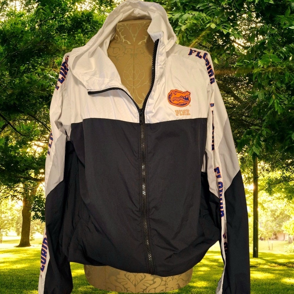 Florida Gators UF University Pink Victoria's Secret Windbreaker Track Jacket M/L